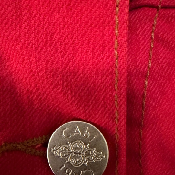 CAbi Vibrant Red Women's Jean Jacket - Picture 4 of 8